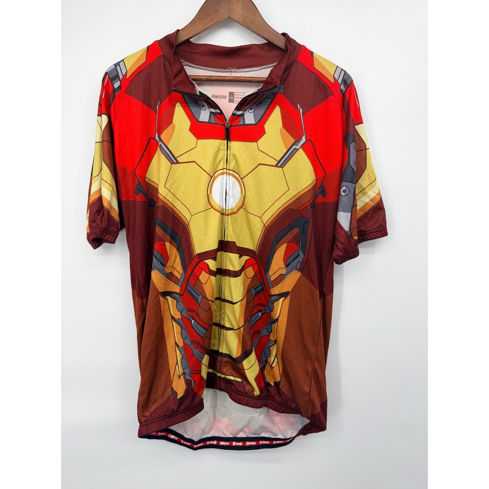 Bikelee Cycling Jersey Mens 4X Red Iron Man Marvel Armor Short Sleeve Excellent